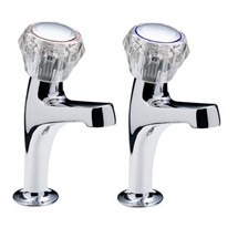 CHROME HIGH NECK PILLAR TAPS